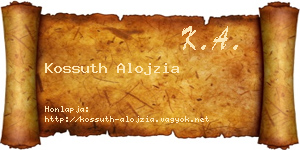 Kossuth Alojzia névjegykártya